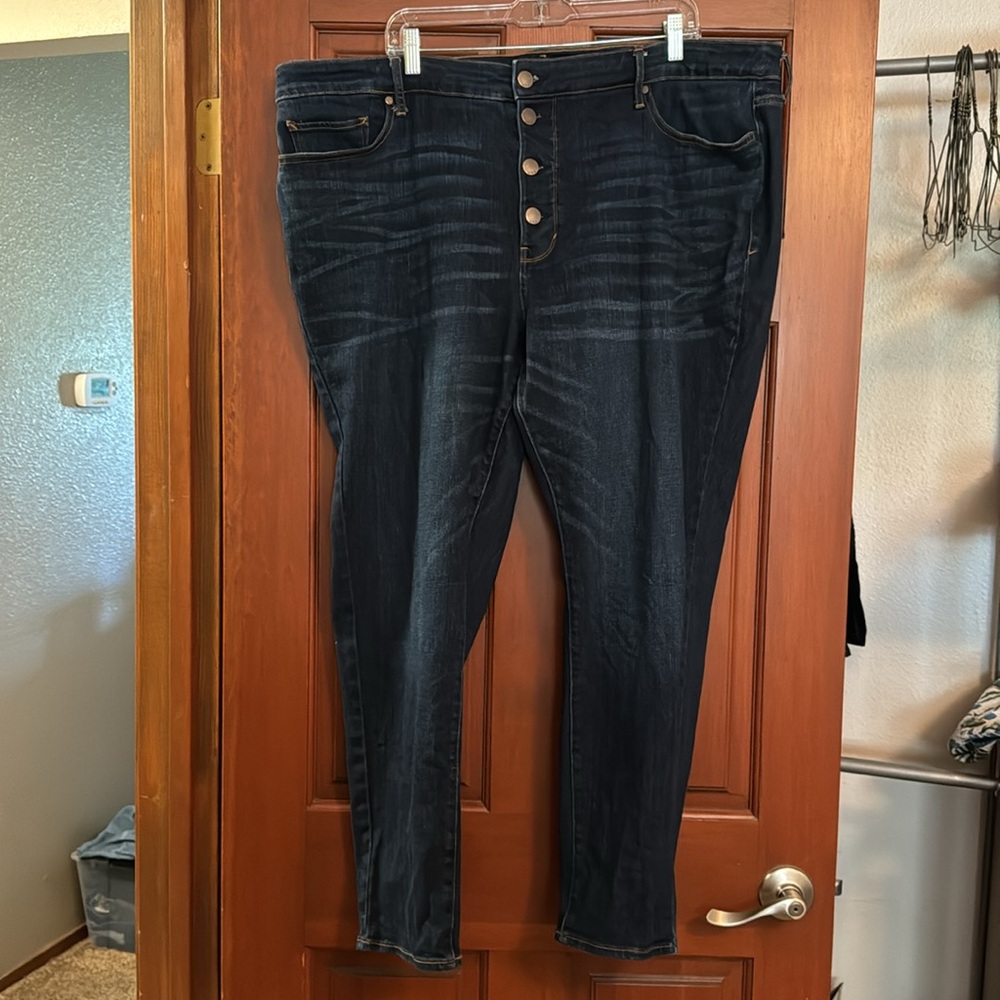 A.N.A. (a new approach) Women’s High Rise Button Fly Skinny Jeans Size 24W EUC